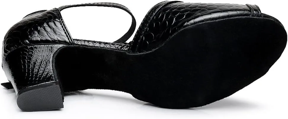 TDA Women's Peep Toe Synthetic Salsa Tango Samba Rumba Modern Latin Dance Shoes