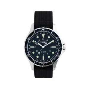 Timex Men 41 mm Size Navy Dial Fabric Strap Analog Watch- TW2T75400