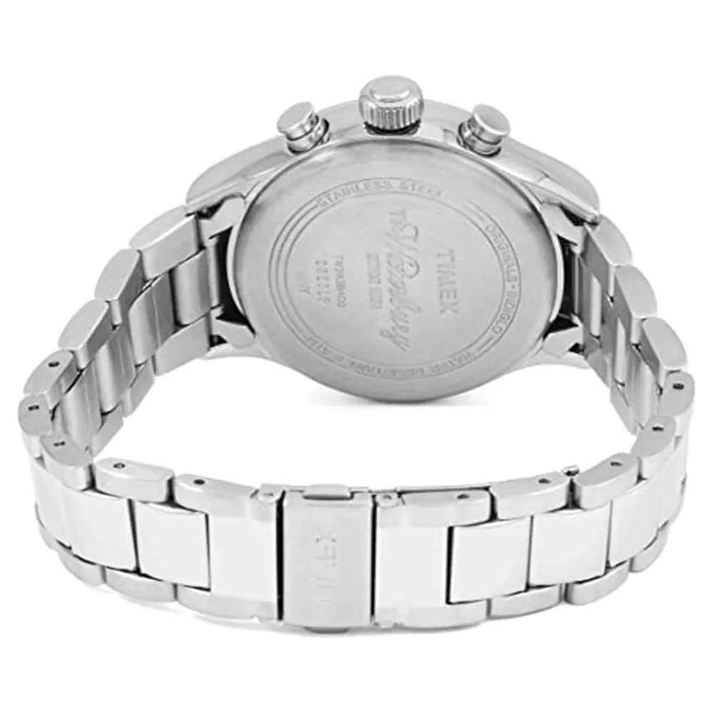 Timex Mens Chronograph Quartz Black Dial Stainless Steel Strap Watch - TW2R38400