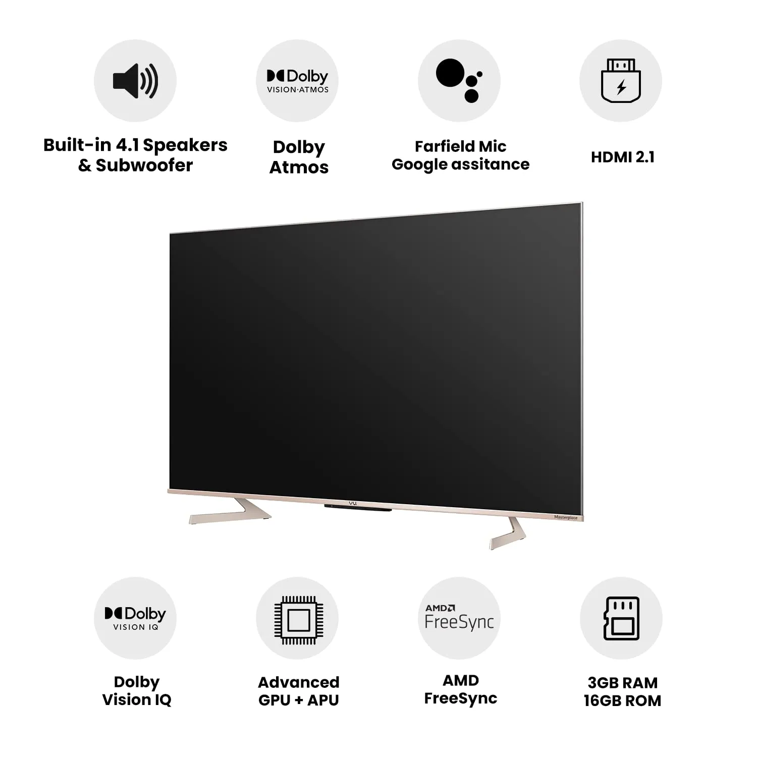 Vu 65 inches The Masterpiece Glo Series 4K Ultra HD Smart Android QLED TV 65QMP With 3 Yrs Warranty