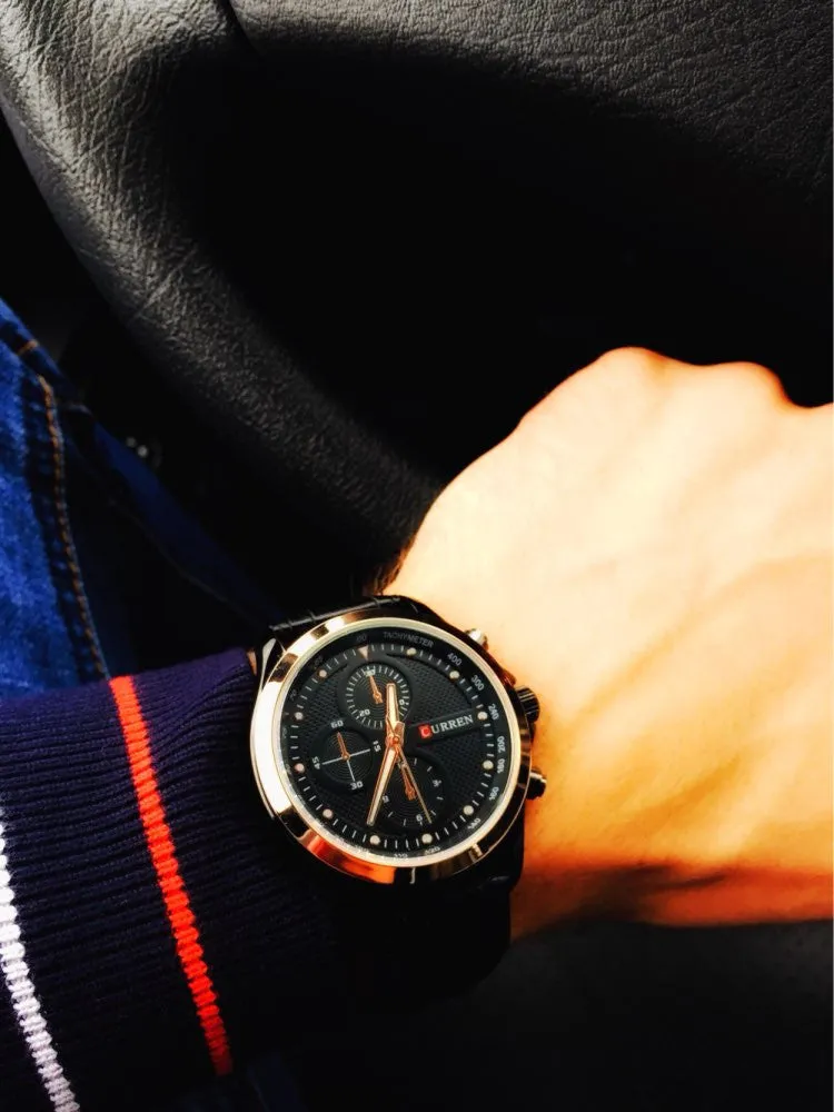 Watches Men Luxury Top Brand CURREN Fashion Men's Quartz Watch sport casual Wristwatch gold black