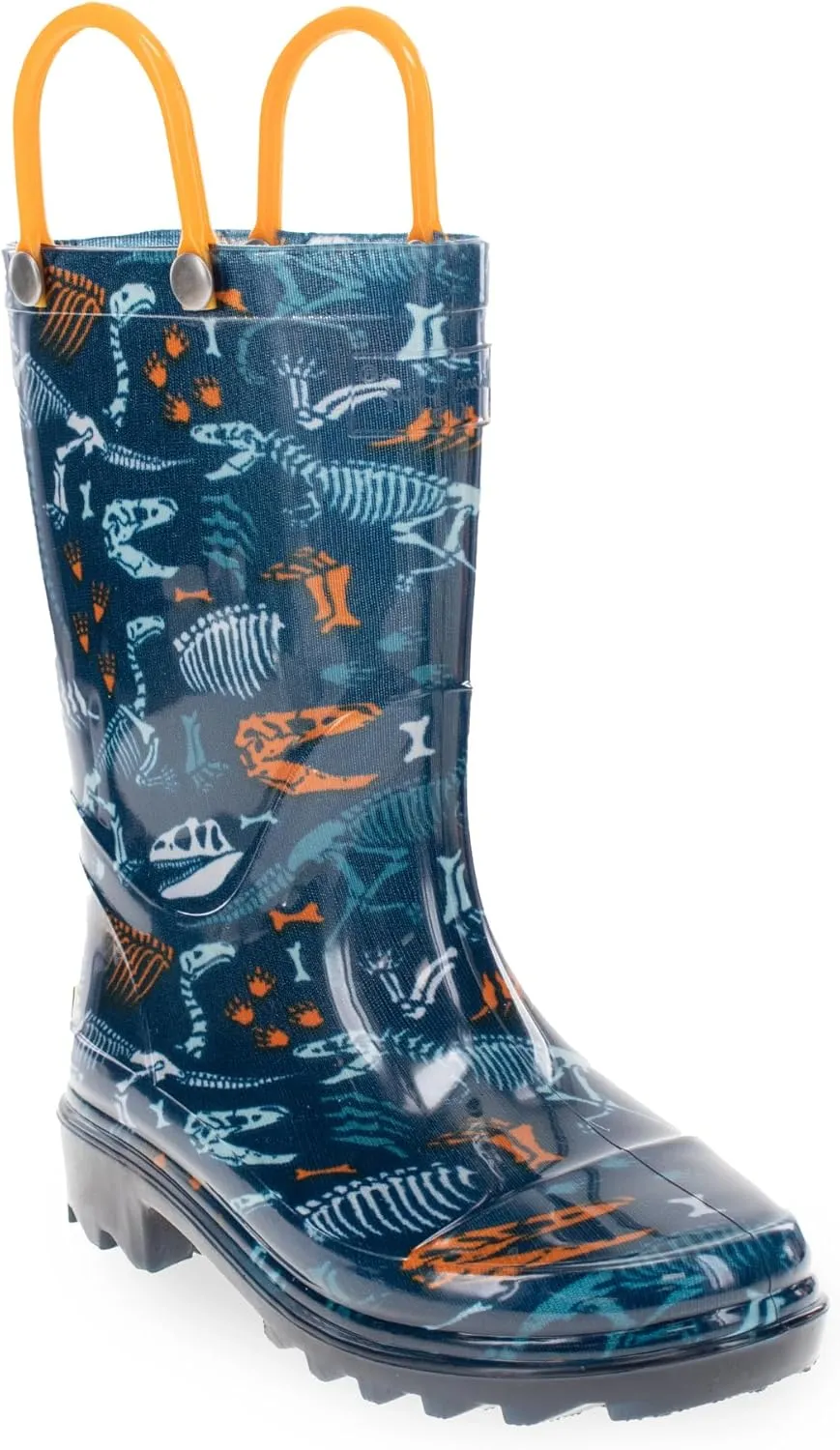 Western Chief Kids Fossilized Lighted Rain Boot, Navy, 8