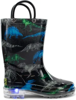 Western Chief Kids Light Up Waterproof Rainboots with Handles for Easy On & Off