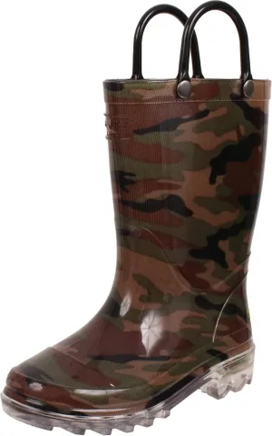 Western Chief Kids Light Up Waterproof Rainboots with Handles for Easy On & Off