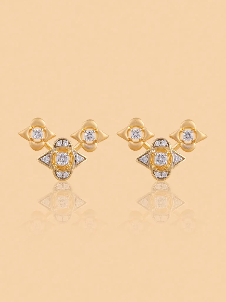 Westside X Pome Flower Trio Earrings with Lab Diamond Accents