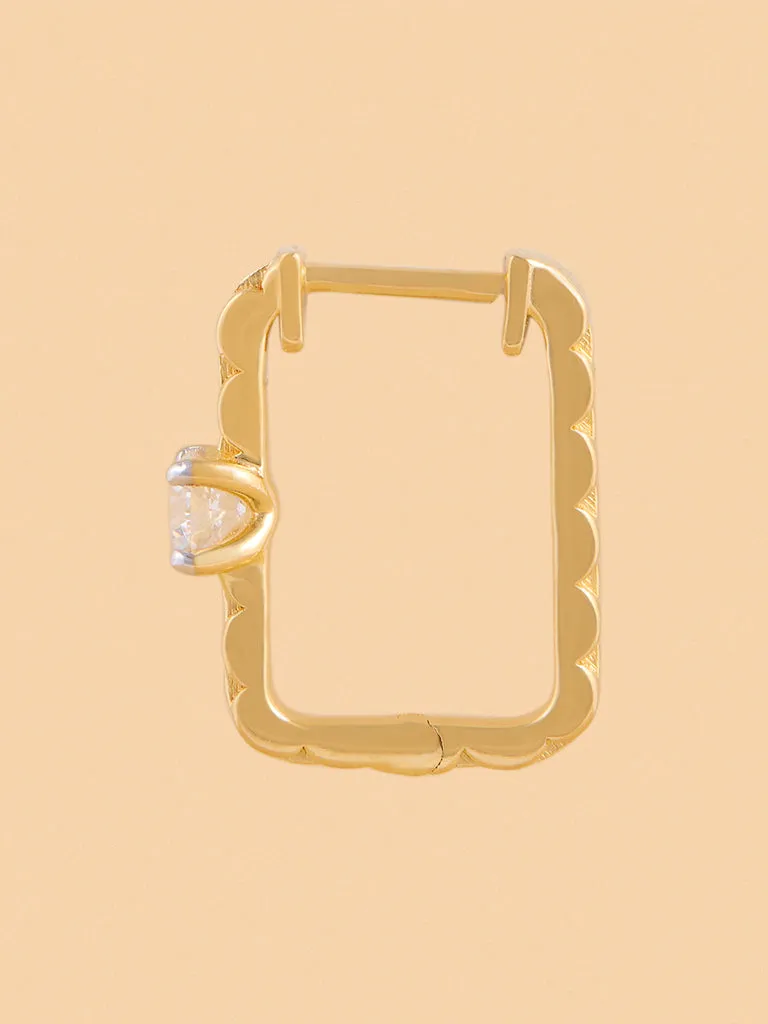 Westside X Pome Link Huggie Earrings with Lab Diamond Accents
