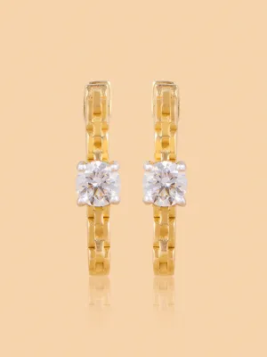 Westside X Pome Link Huggie Earrings with Lab Diamond Accents