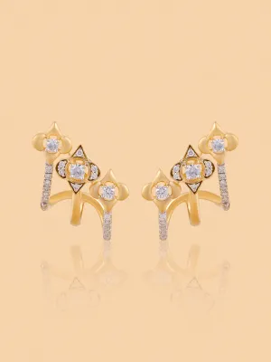 Westside X Pome Triple Floral Earrings with Lab Diamond Accents
