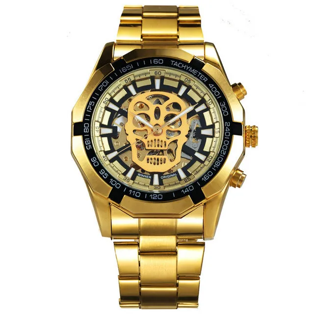 WINNER New Fashion Mechanical Watch Men Skull Design