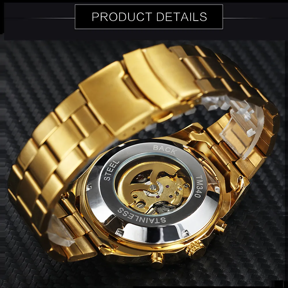 WINNER New Fashion Mechanical Watch Men Skull Design