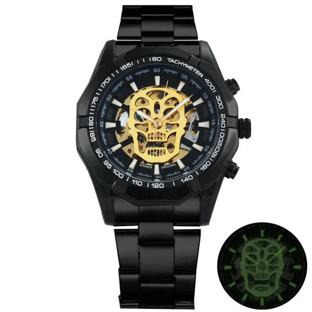 WINNER New Fashion Mechanical Watch Men Skull Design