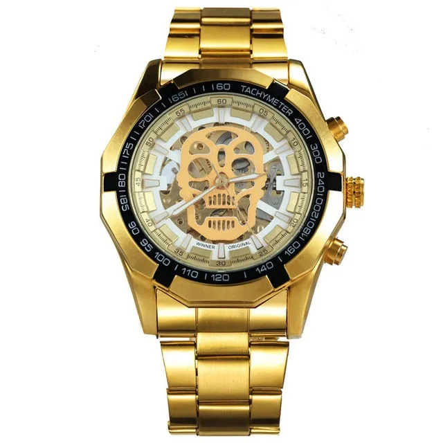 WINNER New Fashion Mechanical Watch Men Skull Design