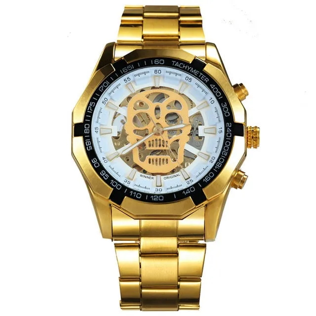 WINNER New Fashion Mechanical Watch Men Skull Design