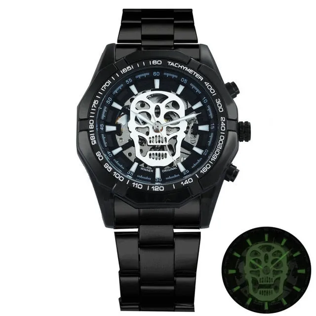WINNER New Fashion Mechanical Watch Men Skull Design