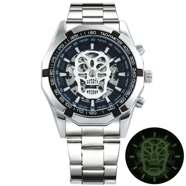 WINNER New Fashion Mechanical Watch Men Skull Design