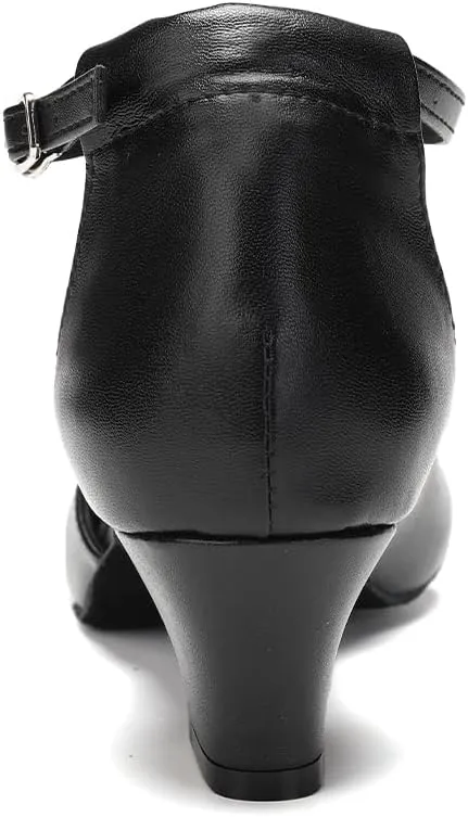 Women Ballroom Dance Shoes Closed Toe Performence Tango Modern Waltz Latin Salsa Dance Shoes Character Shoes,Model YCL881 4.5cm Heel