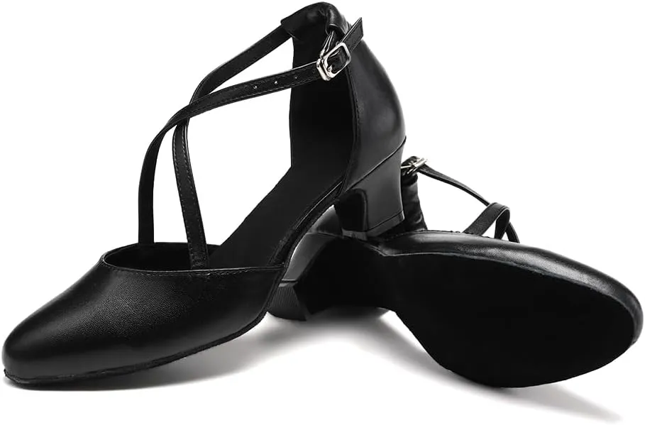 Women Ballroom Dance Shoes Closed Toe Performence Tango Modern Waltz Latin Salsa Dance Shoes Character Shoes,Model YCL881 4.5cm Heel