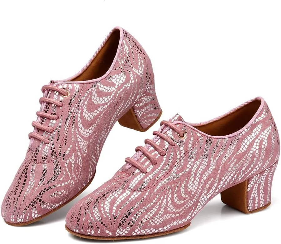 Women Latin Dance Shoes Ballroom Lace-up Practice Social Dance Modern Salsa Dancing Shoes