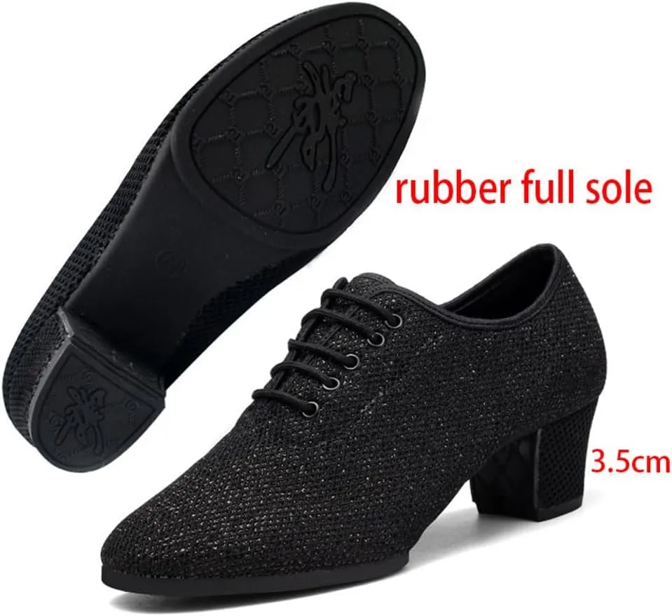 Women Practice Dance Sneaker, 2Inchs Heel Ballroom Dancing Shoes Breathable Modern Salsa Performance Shoes