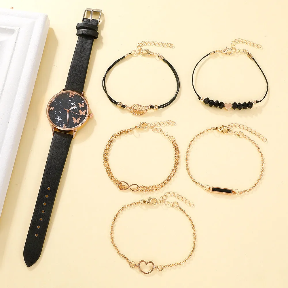 Women's Fashion Butterfly Watch Set
