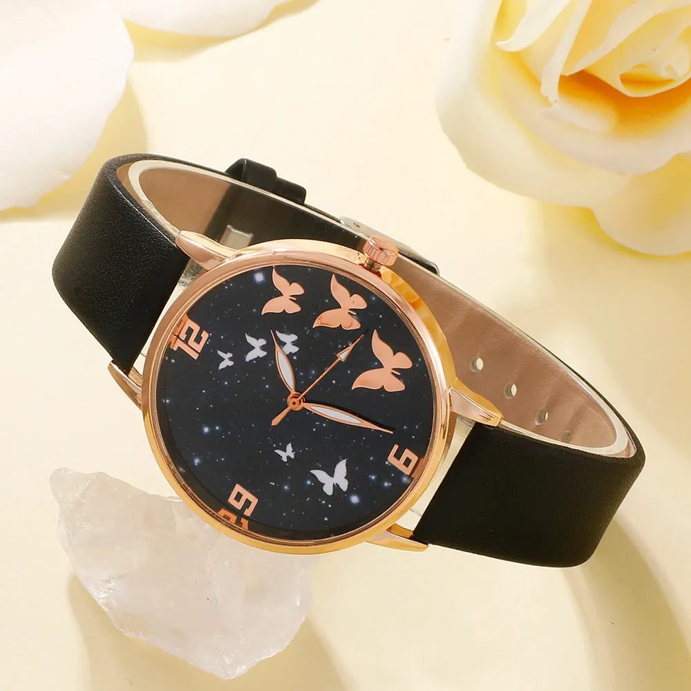 Women's Fashion Butterfly Watch Set