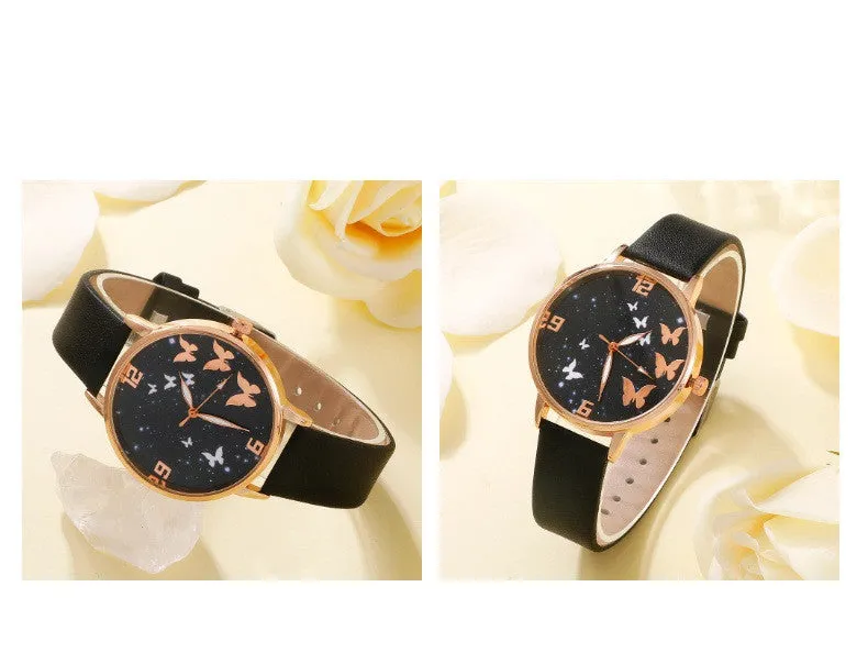 Women's Fashion Butterfly Watch Set