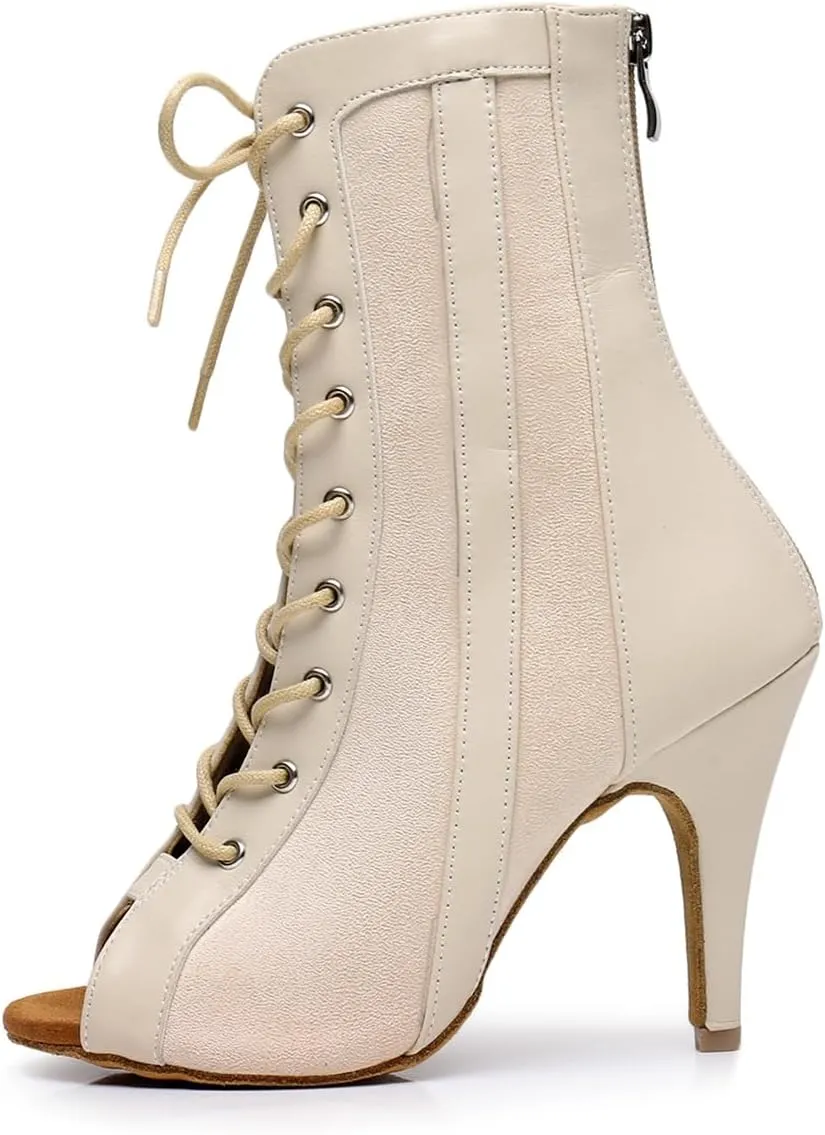 Women's Fashion Open Toe Ballroom Dance Boots Latin Modern Party Wedding Performance Dance Shoes