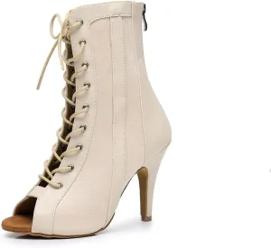 Women's Fashion Open Toe Ballroom Dance Boots Latin Modern Party Wedding Performance Dance Shoes