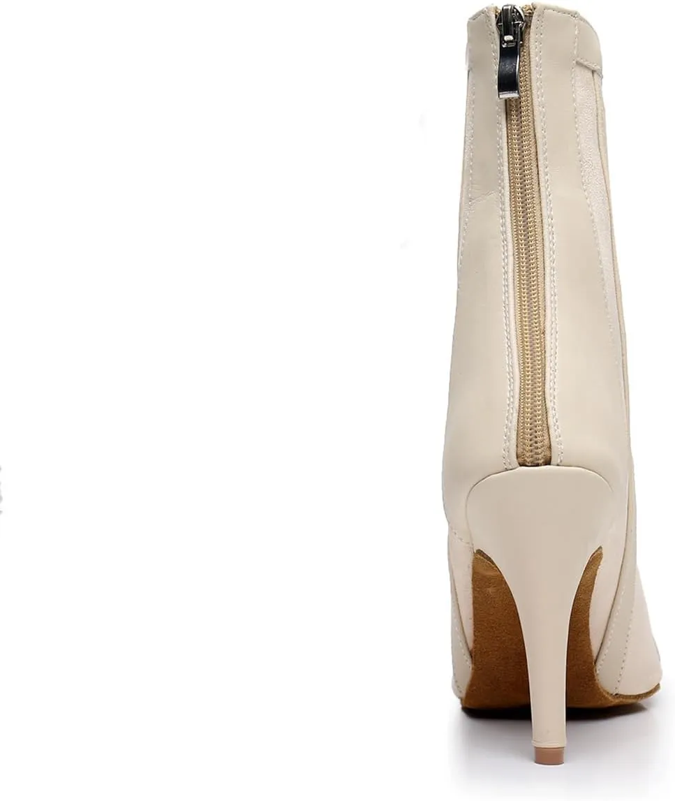 Women's Fashion Open Toe Ballroom Dance Boots Latin Modern Party Wedding Performance Dance Shoes