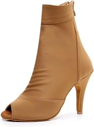 Women's Fashion Peep Toe Ballroom Dance Boots Latin Modern Party Wedding Performance Dance Shoes