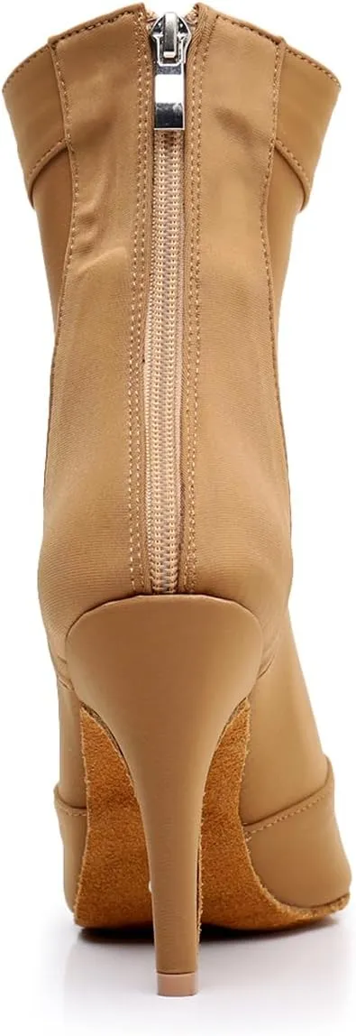 Women's Fashion Peep Toe Ballroom Dance Boots Latin Modern Party Wedding Performance Dance Shoes