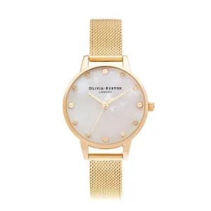 Womens Olivia Burton Pale Gold/Mother of Pearl Classics Mesh Watch